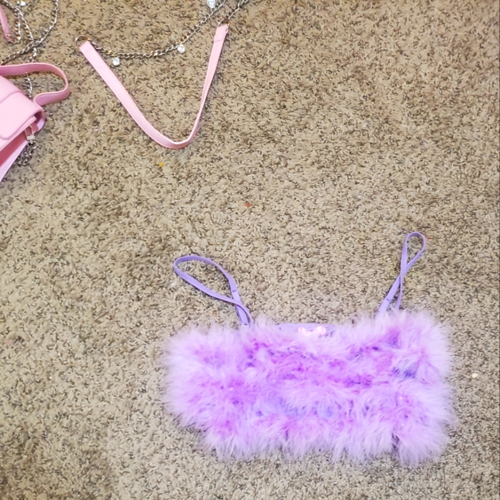SugarThrillz fuzzy purple bralette